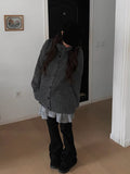 Caven High Neck Overfit Button Long Knit Cardigan