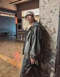 Light washed denim hooded jacket