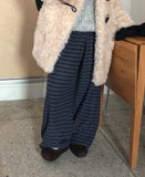 Kikam Stripe Banding Wide Brushed Pants
