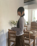 Hitol Lace Fake Layered Shirring Drape T-shirt