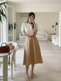 Heyri Flower Puff Short Sleeve Blouse