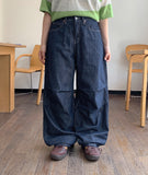 Seika raw denim balloon parachute wide pants