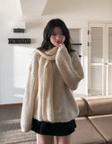 Ciel V-neck Hachi Knit Muffler Set