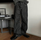 Slab Detail Semi-Wide Denim Matte Black