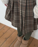 Siha Pleated Midi Check Skirt