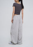 Front pocket balloon nylon pants