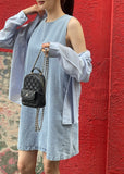 Paying Denim Sleeveless Mini One Piece
