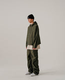 Pigment shirring parachute pants