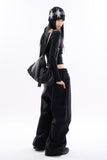Vera halter top layered crop long sleeve