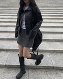 Audrey banding cargo mini skirt