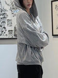 Basic Two-Way Waffle Hood Zip-Up