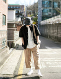Core wide washed linen pants
