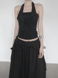 Ar Cowl Neck Halter Tube Top