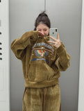 [Mink Brushed] Trust Velvet Corduroy Crop Hood