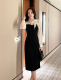 Melage Chiffon Color Matching Tie H-Line One Piece