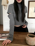Nikun Brushed Slit Turtleneck Long Sleeve T-Shirt