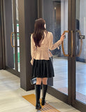 Elb Pleated Leather Culotte Skirt