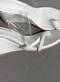 1207 Unbalanced Strap Sandals Wedge Heels (8cm)
