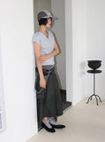 UNBALANCE WRAP LAYERED SKIRT