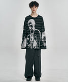 Geumone Washed Stripe Long Sleeves T-shirt