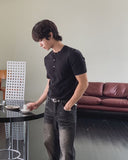 Virgin Layered Muscle Fit Henley Neck Knit