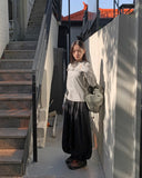 Bilket Dot Frill Layered Long Sleeve Tee