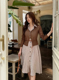 Hennua Half-Button See-Through Ribbed Cardigan