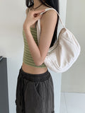 Ripped Stripe Dangara Square Crop Sleeveless