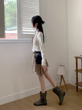 [Scarf Set] Fescal Choker U-neck Long Sleeve T-shirt