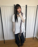 Racket Raw Back Adjust Wide Denim Pants