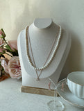 Ola cubic pearl earring necklace