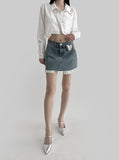 Roche Out Pocket Denim Skirt