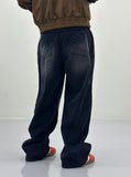 Cat washed corduroy mix denim pants