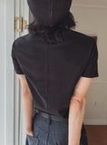 Roll Stand Cut Crop Short Sleeve T-Shirt