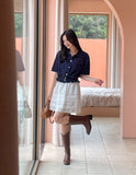 Alou Punching Lace Banding Mini Skirt Pants