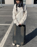 Hwami Loose fit Knit Zip-up Hoodie