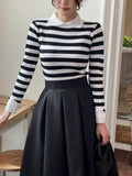 Siez Color Matching Button Collar Knit