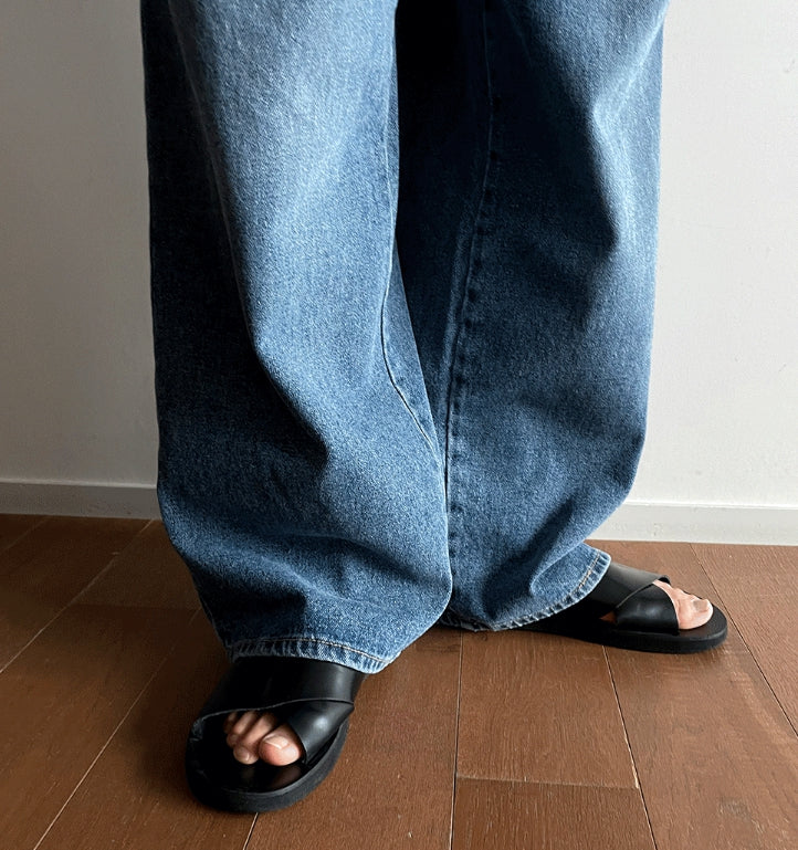 【COSYHARU】Roll-up wide washing denim COSYHARU (コシハル) - ロールアップワイドウォッシングデニム