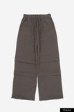 Double placket eyelet wide pants