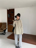 [unisex] Kemppa Stripe Over Round Long Sleeve Tee