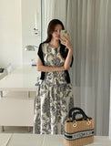 Hazel Pattern Sleeveless String One Piece