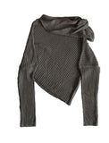 One-off diagonal hooded knit