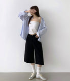 Striped loose fit long sleeve shirt