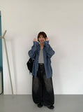 Keshu Summer Washing Denim Wide Pants