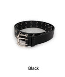 Rat Double Eyelet Long Leather Belt