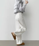 Hidden Banding Mute Color Long Wide Cotton Pants