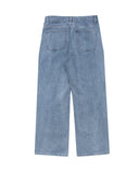 Sand Washing Semi Wide Denim Pants