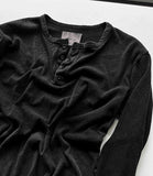 Pigment Henley Neck Knit Long Sleeve
