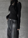 See-through deep round neck tee