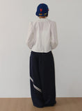 OPEN FRONT FRILL BLOUSE